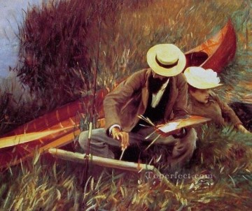  sketch Oil Painting - Sargent Paul Helleu Sketching with his Wife John Singer Sargent
